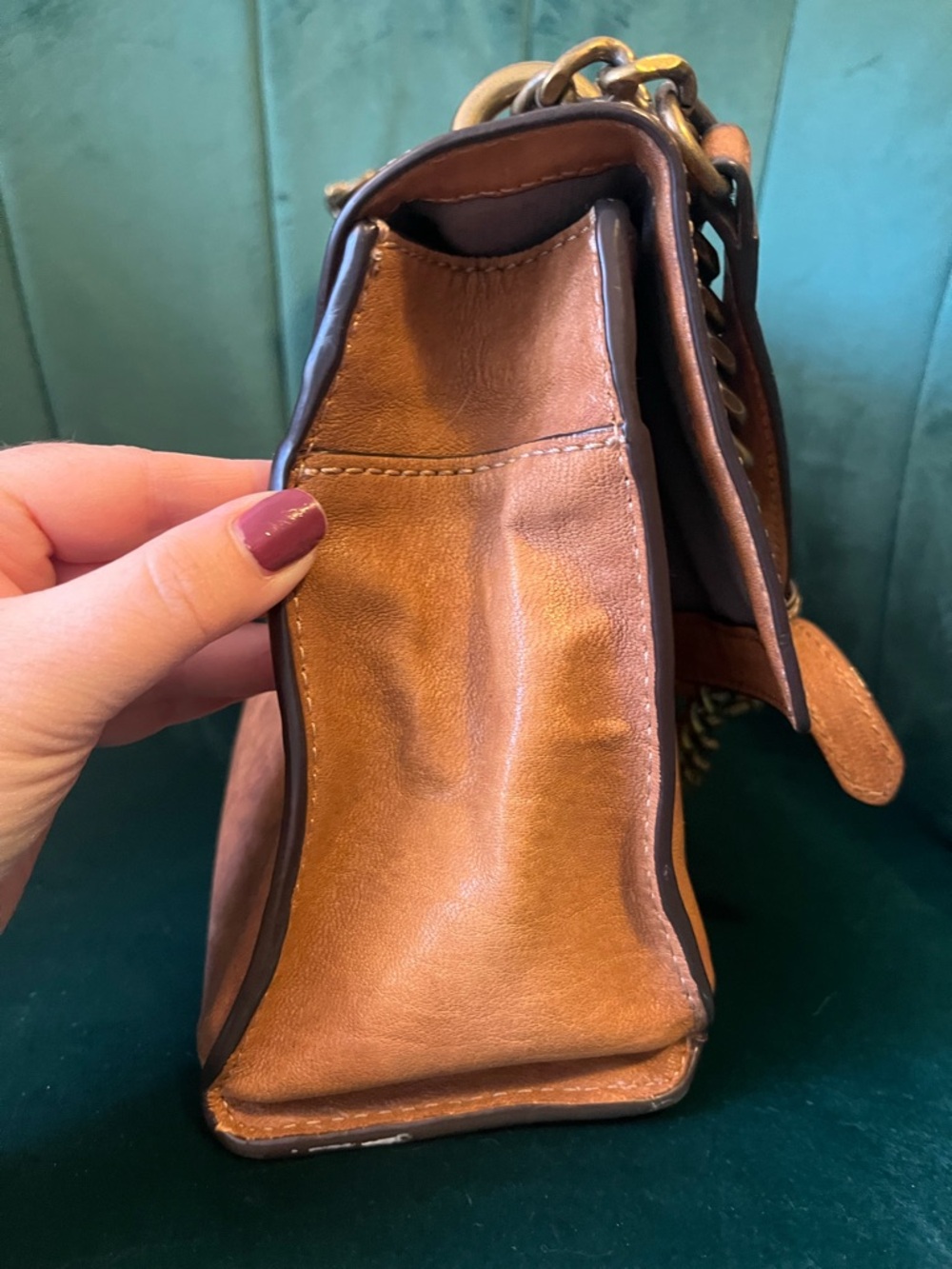Frye Ella Flap Women’s Brown Leather Shoulder Bag - Picture 5 of 16